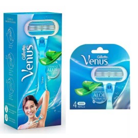 Gillette Venus Womens Razor Handle with 5 Refill Cartridges