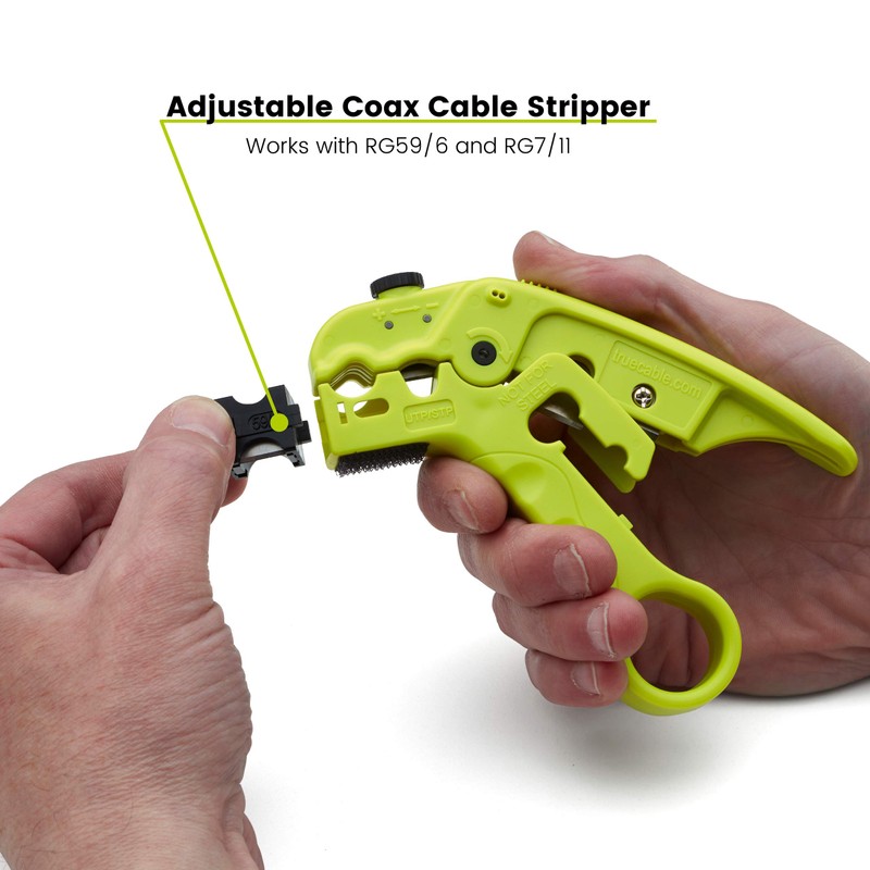 trueCABLE Wire Stripping and Cutting Tool for UTP, FTP, STP,