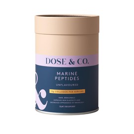 Dose & Co Marine Collagen Peptides Powder | Hydrolysed Marine Collagen Type I & III with 12g Protein | Hyaluronic Acid & Vitamin C | Supports Skin, Hair & Nails | Halal, Keto Friendly - 221g