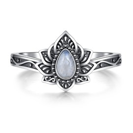 SILVWHIS 925 Sterling Silver Lotus Ring Jewelry Gifts for Women Sister