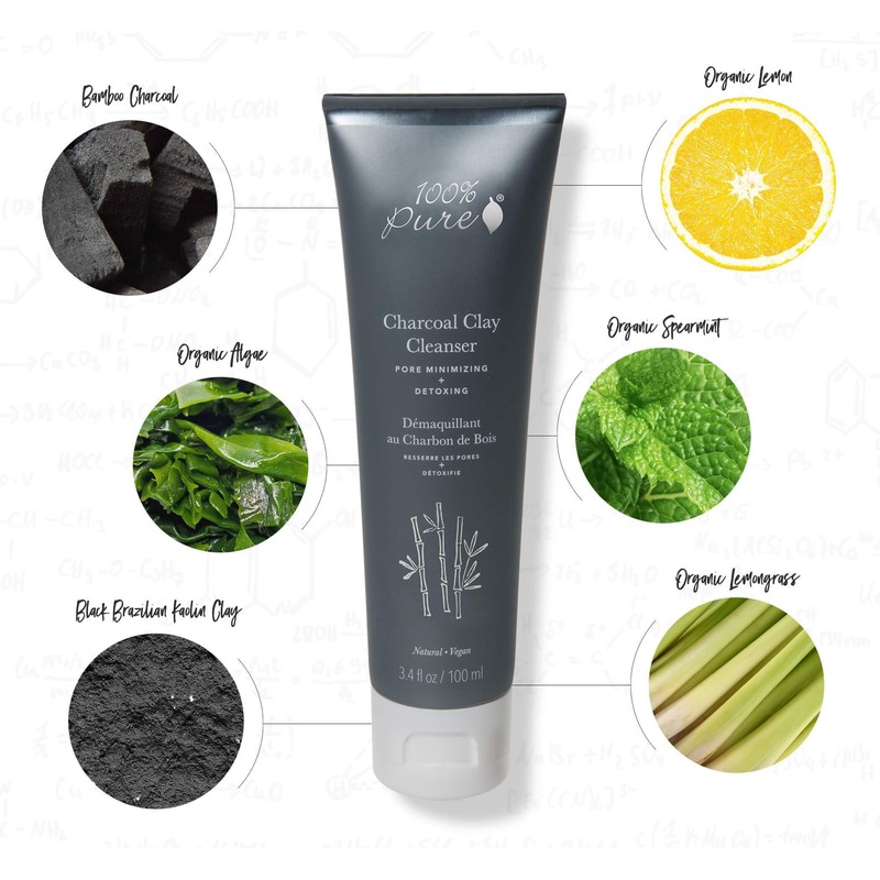 100% PURE 100% Pure Charcoal Clay Cleanser, 2.7 fl oz