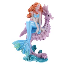 MERRYHAPY Fish Tank Landscaping Ornaments Mermaid Sculpture Mermaid Figurine Mini Mermaid Figures Figurine Fish Tank Accessories Wear-Resistant Aquarium Decor Shell Decorations Resin