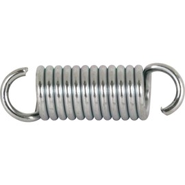 Prime-Line SP 9613 Extension Spring, Spring Steel Construction, Nickel-Plated Finish, 0.080 GA x 1/2 In. x 1-5/8 In., Single Loop Open, (2 Pack)