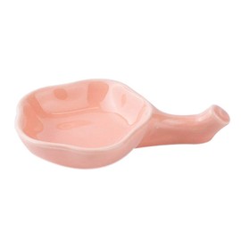 AKOAK Creative Ceramic Flower Plate, Household Seasoning Plate, Japanese Style Soy Sauce Vinegar Plate, Chopstick Holder, Ink Plate and Brush Holder, Pack of 1 (Pink)