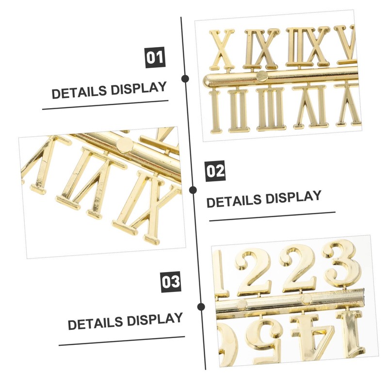 LALAFINA 6pcs DIY Digital Clock Numeral Kit Arabic Roman Replacement