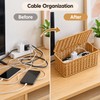 Under-Desk Cable Storage Box for Cord Organization – Hand-Woven Hanging