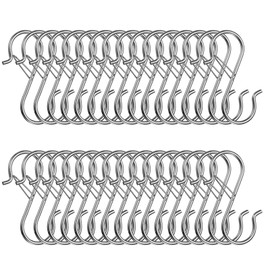 HARFINGTON 50pcs S Hooks 3.5" Metal Hanging S Shaped Hooks Small S Hanger Closet Rod Hooks for Hanging Kitchen Utensils Cups Plants Jewelry Jeans Clothes Towels Tools, Black