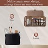 Travel Toiletry Bag for Men, Water-Resistant PU Leather Compact Roll