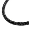 Silver One on Stingray Leather Sparkling Leather Choker, Black, Silver