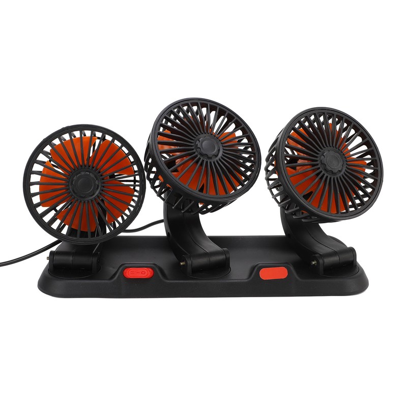 Three Head Car Fan 2 Speed Adjustable 360 Degree Rotation