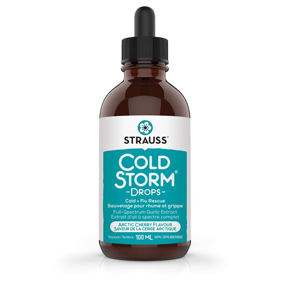 Strauss Naturals Coldstorm Drops – Immune & Respiratory Systems Support Supplements with Arctic Cherry Flavor, Natural Formula, Gluten-Free, Soy-Free, and Non-GMO, 100 ml