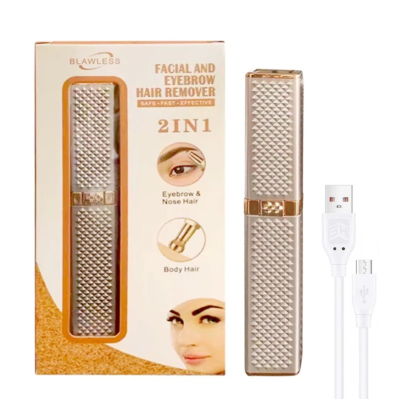 2-in-1 Rechargeable Facial Hair Remover & Eyebrow Trimmer for Women