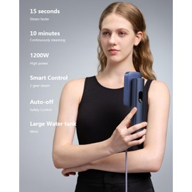 G5 Pro Smart Handheld Steamer for Clothes – Global Voltage Adaptation, 1200W Palm-Sized & Lightweight (1lb), Dual Steam Modes, Easy Wrinkle Remover, Auto Shut-Off for Travel & Home(BLUE)
