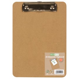 eco-eco A5 Masonite Strong Clipboard with Low Profile Metal Clip, eco118