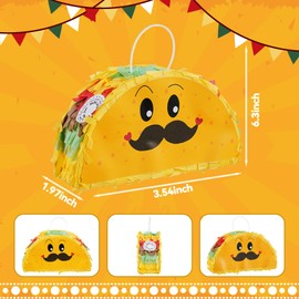 WGXX 8 Pack Mini Pinata Mexico Taco Piñatas for Cinco de Mayo Party Fiestas Piñatas Birthday Celebrate Party Decoration Fun Taco Tuesday Event, 6 x 2 x 3.5 inches