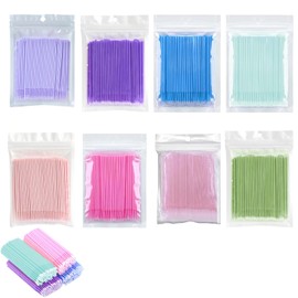 Pack of 800 Cleaning Sticks, Cotton Buds, Many Colours, Eyelash Brush, Microbrush Sticks, Suitable for Make-Up Brushes, Eyelashes, Eye Line Cleaning