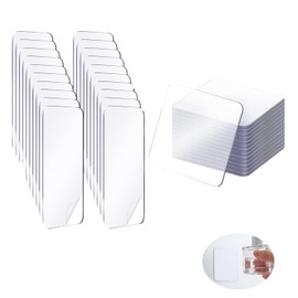 UtySty 30 Pack Double Sided Tape Waterproof Clear Sticker Wall Mount Adhesive Nano Tapes for Door Attachment Shower Head Dispenser Charms Decor Camera Holder Window Glass Craft Square Rectangle