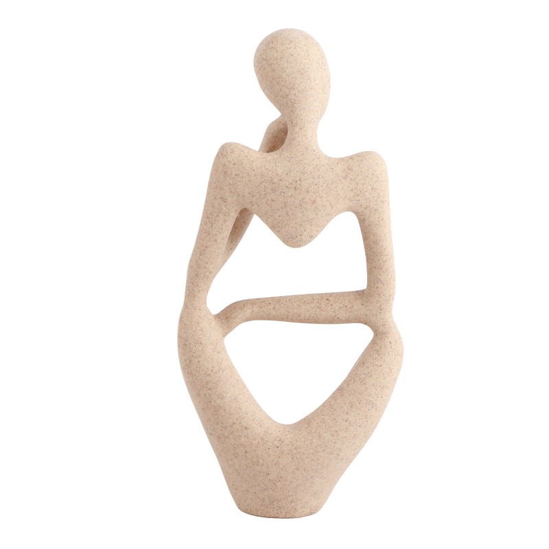 Thinker Statue Synthetic Resin Fine Polishing Unique Hollow Design Abstract