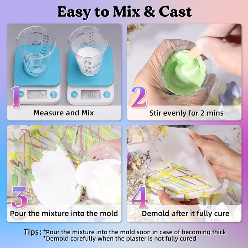 LET'S RESIN Resin Casting Powders Starter Kit, 1000g Fast Cured