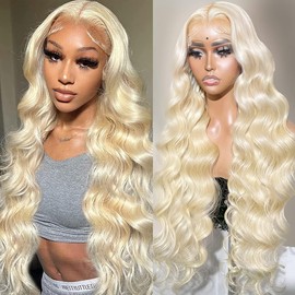Alimubi hair 613 Lace Front Wig Human Hair Blonde Wig Human Hair 13x4 Body Wave Lace Front Wigs 180 Density 613 Body HD Lace Frontal Wig Glueless Wigs Human Hair Pre Plucked 22 inch