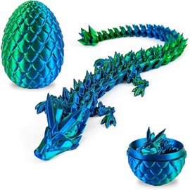 Guopai Movable 3D Printed Dragon in the Egg - Dragon Egg with Dragon for Children & Adults - Imaginative Dragon Figure for Decoration & Gift - Easter, Christmas, Desk