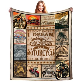 Sletop Motorcycle Gifts for Men Motorcycle Blanket Stuff Plush Throw and Blankets for Men Women Kids Boys Adults Sofa Bedding Room Decor 50"x40"