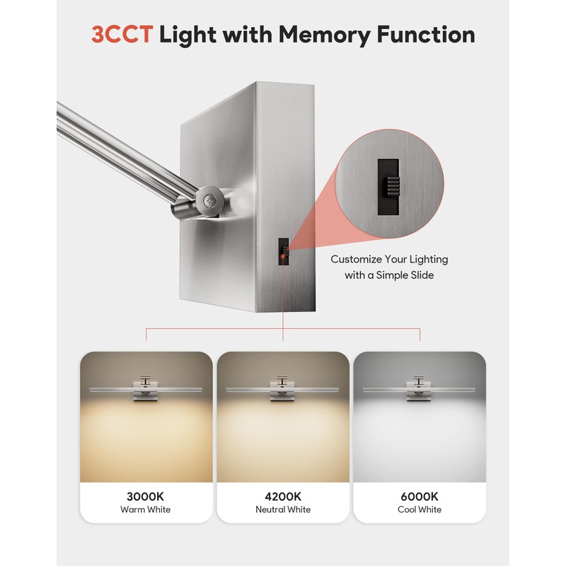 VONLUCE 24" LED Bathroom Vanity Light, 3CCT Modern LED Vanity