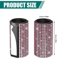 Lyxheth Upright Car Chapstick Holder, Lip Gloss Holder for Car, Sparkling Rhinestone Auto Interior Insulating Lip Balm Holder, Auto Accessories Bling Car Lipstick Holder Fit Most Vehicles (Pink)