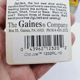 Gaines Vtg New Gaines Old Joe With Legs Handmade USA Cork Flyrod Popper Bug Sz 10 Hook - 1232RL-10 - Chartreuse/Blue Back