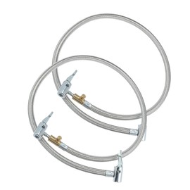 VekAuto 2 Pcs Tire Inflator Air Chuck Hose Adapter, 32'' Universal for Car Metal Rubber Nylon Silver Tone