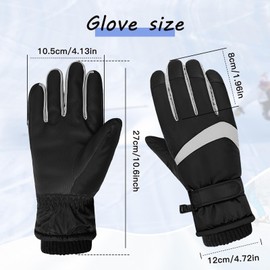 Feelorna Women's Winter Ski Gloves, Windproof Thermal Touchscreen Gloves, Waterproof Surface & Fleece Lined Winter Warm Gloves for Skiing, Cycling, Outdoor Sports