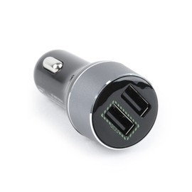 Gembird EG-U2QC3-CAR-01 - EG-U2QC3-CAR-01 Auto Black, Silver mobile device charger Mini 2-port USB car quick charger, black