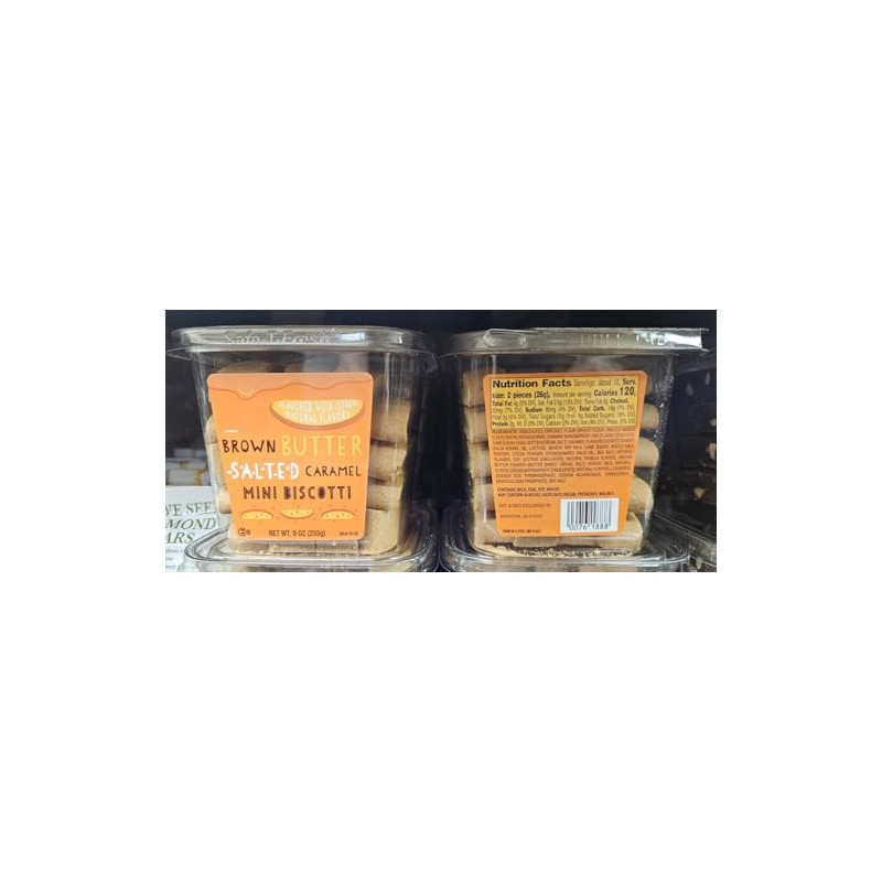 Trader Joe Brown Butter Salted Caramel Mini Biscotti 9oz 255g