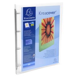 Exacompta KreaCover 51968E Presentation Folder Plastic Cover Outside and Inside 4 Ring Mechanism DIN A4 Spine 20 mm Ideal for Offer and Company Presentations Transparent