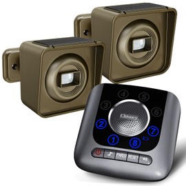 Chtoocy Solar Driveway Alarm Wireless Outside 1/2 Mile Long Range, 3 Sensitivity & Weatherproof for Outdoor/Indoor Property Security Alarm, Rechargeable Battery Expandable Motion Detector & Sensor