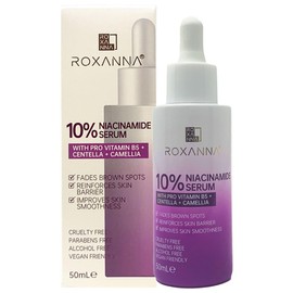 Roxanna 10% Niacinamide Face Serum 50ml with Pro Vitamin B5, Centella, Camellia Tackles Blemishes, Minimises Pore Appearance, Fades Brown Spots