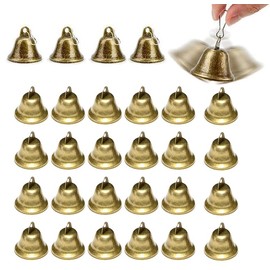 Bells for Crafts: Pack of 30 Bronze Vintage Bell, 40 x 38 mm Jingle Bells, Beautiful Copper Bells, Bells for Home Decor, Wind Chimes, Weddings, Christmas Bells, Dog Training