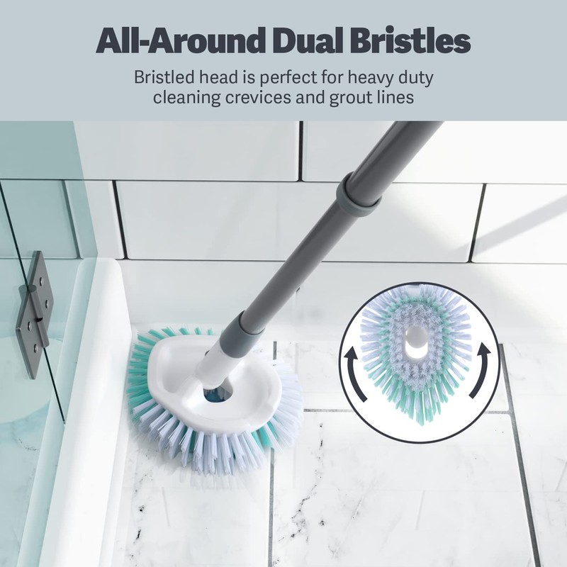 Casabella Tub and Tile Brush with 28 Inch Extendable Handle