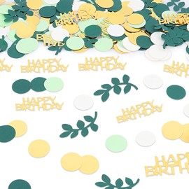 Birthday Decoration - Pack of 200 Table Decoration Birthday Women Men Confetti Happy Birthday Gold & Green