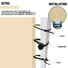 TANG Sunshades Depot 2'x34' Straight Side Sun Shade Sail 180 GSM Beach Sand Patio Rectangle Shade Fabric Shelter Deck Dock Carport Driveway Pergola Cover Backyard Deck 3Year Warranty