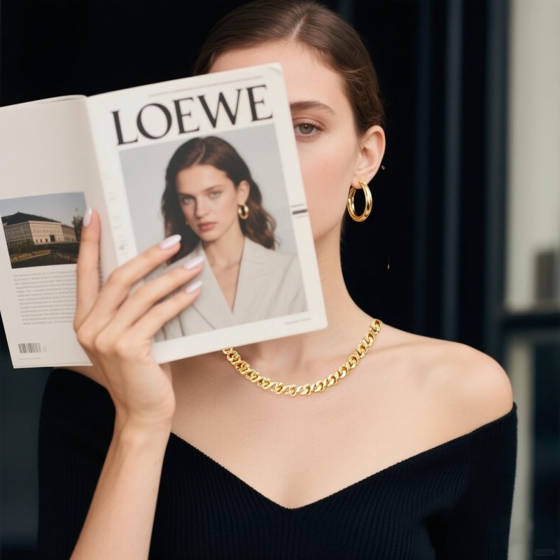 Dejngczs 14K Gold Chain for Mens Chunky Cuban Link Chains