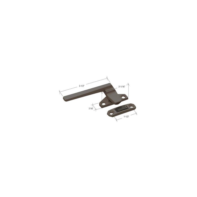 Left Hand Bronze Casement Window Locking Handle; 1-1/2" Screw Holes
