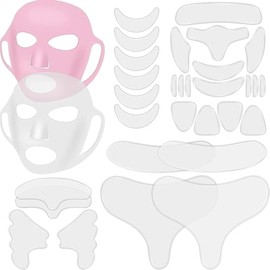 32 Almohadillas de Silicona para Cuello Pecho Cara Parches Reutilizables para Frente Cubiertas Faciales para Máscaras de Dormir para Suavizar Pecho...