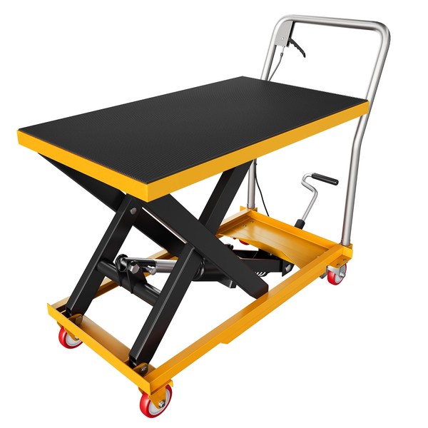 Hydraulic Lift Table Cart, 500lbs Capacity 28.5" Lifting Height, Manual
