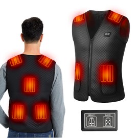 Sojoy Smart Heated Vest For Men Women Washable USB Heating Vest with 7 Heating Zones for Hiking,Hunting,Fishing SIZE XXL (Battery is not Included)