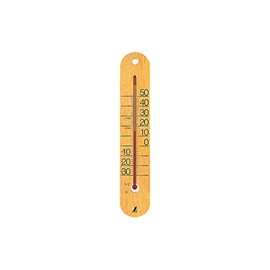 Shinwa Sokutei M-023 48481 Thermometer, Analog, Wall Mounted, Wood