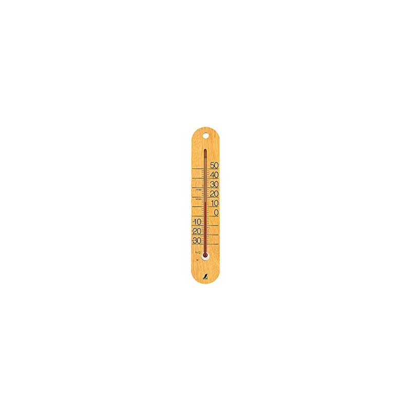 Shinwa Sokutei M-023 48481 Thermometer, Analog, Wall Mounted, Wood