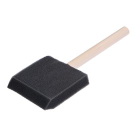 sourcing map 3 Inch Foam Paint Brushes Bevel Edge with Wood Handle Sponge Brush 12Pcs