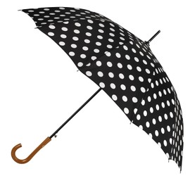 Agaric Classic Wooden Hook Handle J Stick Umbrella Auto Open Windproof Umbrella for Women (Black)