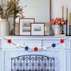 MUWEOL Wood Bead Garland for Mantel Red White Blue Felt